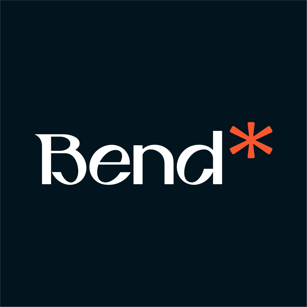 bend marketing text logo and asterisk